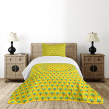 Exotic Coconut Trees Pattern Bedspread Set