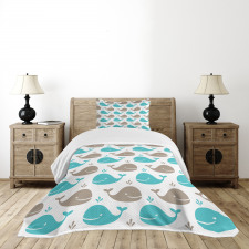 Smiling Fish in Ocean Bedspread Set