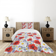 Poppy and Daisy Flower Bedspread Set
