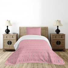 Floral Sun Like Motif Pattern Bedspread Set