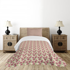 Peonies and Leaves Bedspread Set