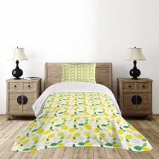 Citrus Leaves Flower Graphic Bedspread Set