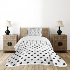 Monotone Dog Side Head Bedspread Set