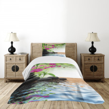 Bamboo Tree Orchid Stones Bedspread Set