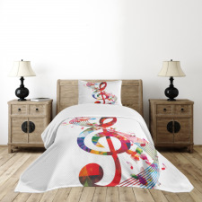 Notes Rhythm Artwork Bedspread Set