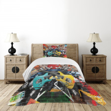 Collage Instrument Joyful Bedspread Set