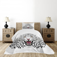 Angry Wild Leopard Bedspread Set