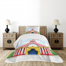 Striped Tent with Flag Bedspread Set