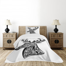 Deer Animal Tattoo Bedspread Set
