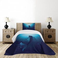 Mermaid in Deep Water Bedspread Set