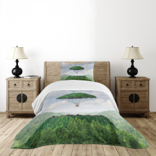 Hot Air Balloon Mountain Bedspread Set