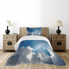 Sky Clouds Sun Rays Bedspread Set