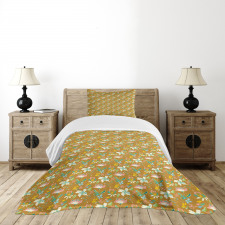 Organic Summer Blossoms Art Bedspread Set