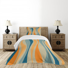 Retro Vibrant Stripes Bedspread Set