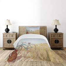 Old Vintage Guitar Beach Bedspread Set