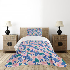 Soft Exotic Flower Leaves Bedspread Set