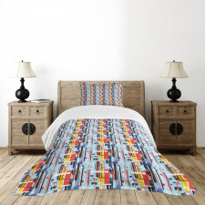 Colorful Digital Stripes Bedspread Set