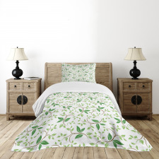 Ivy Green Leaves Bedspread Set