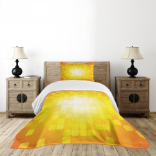 Retro Pixel Art Squares Bedspread Set