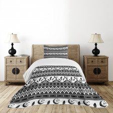 Trippy Moon Feather Pattern Bedspread Set