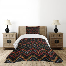 Ethnical Zigzag Chevron Art Bedspread Set