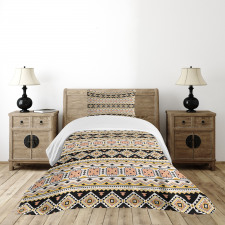 Triangles Tribal Motifs Art Bedspread Set