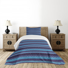 Zigzags Diamond Shapes Strips Bedspread Set