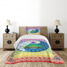 Meditation Theme Zen Art Bedspread Set