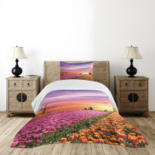 Scenic Tulip Fields Bedspread Set