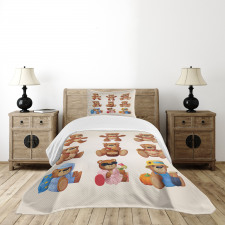 Teddy Bear Kids Design Bedspread Set