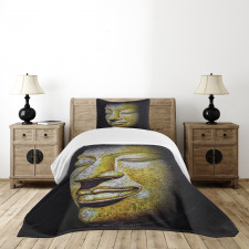 Old Ancient Gothic Statue Bedspread Set