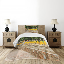 Ancient Statues in East Asia Bedspread Set