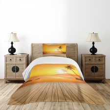 Wooden Deck Sunset Bedspread Set