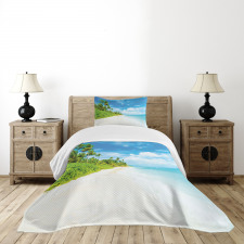 Beach Sea Exotic Palms Bedspread Set