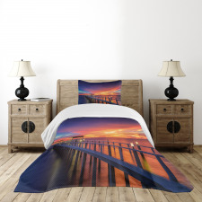 Wooden Bridge on Sea Bedspread Set