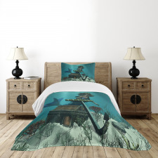 Ocean Mythical Pirate Bedspread Set