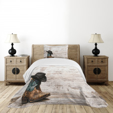 Rodeo Cowboy Grunge Hat Bedspread Set