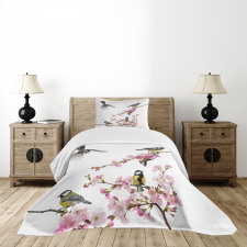 Flowers Hummingbirds Bedspread Set