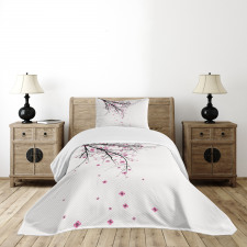 Cherry Blossom Flower Bedspread Set