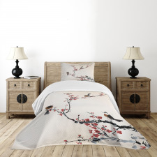 Oriental Illustration Bedspread Set