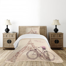 French Eiffel Tower Bedspread Set