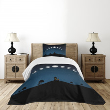 Lunar Phases and Stars Hill Bedspread Set