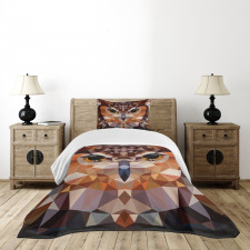 Geometric Mosaic Owl Art Bedspread Set