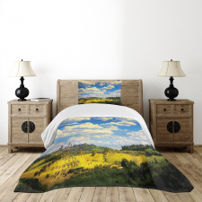 Historic Village Scenery Bedspread Set