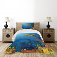 Coral Reef Fish Turtle Bedspread Set