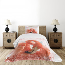 Exotic Bird Watercolor Bedspread Set