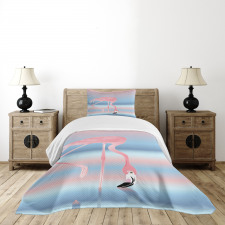 Birds in Love Lake Bedspread Set