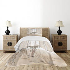 View of Eiffiel Tower Bedspread Set