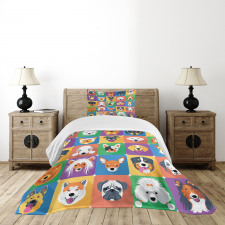 Terrier Labrador Breed Pets Bedspread Set