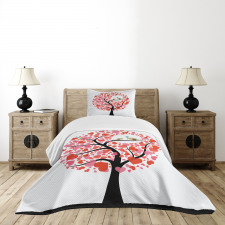 Nature Flirting Birds Bedspread Set